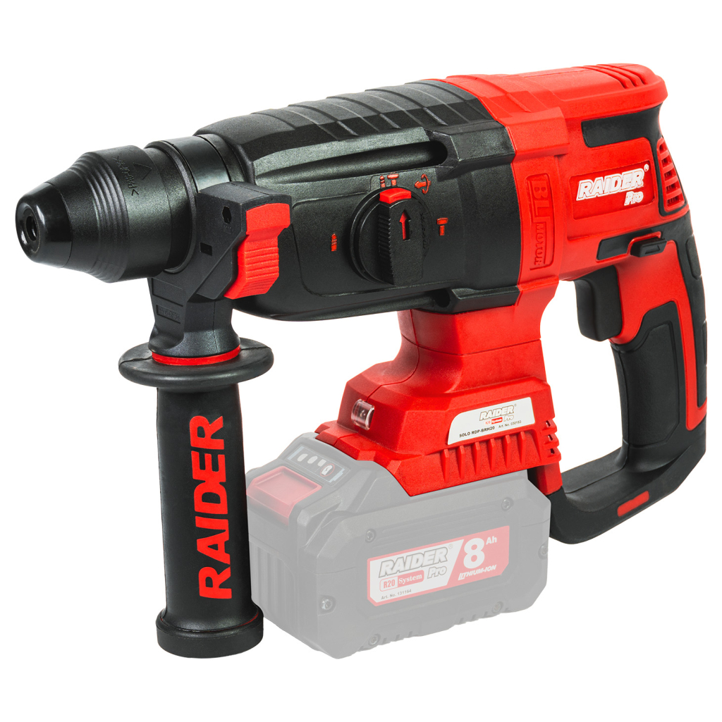 Raider Pro R20 Akku-Bohrhammer SDS-plus 3J 4-Funktion Brushless Solo – RDP-BRH20