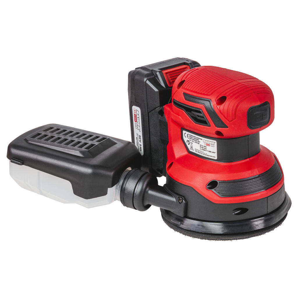 Raider Pro R20 Akku-Exzenterschleifer Ø125 mm regulierbare Drehzahl Set – RDP-KRSA20