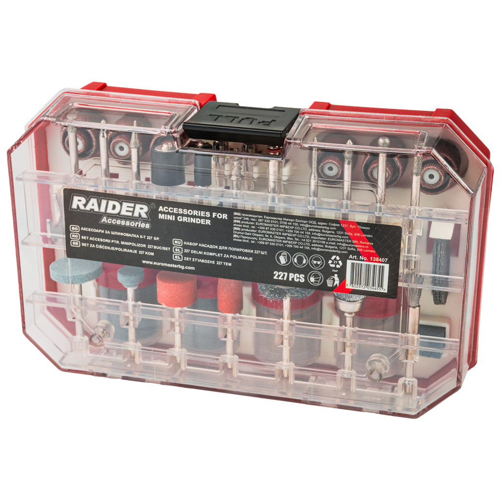 Raider Power Tools Schleifzubehör-Set 227-tlg. im Koffer