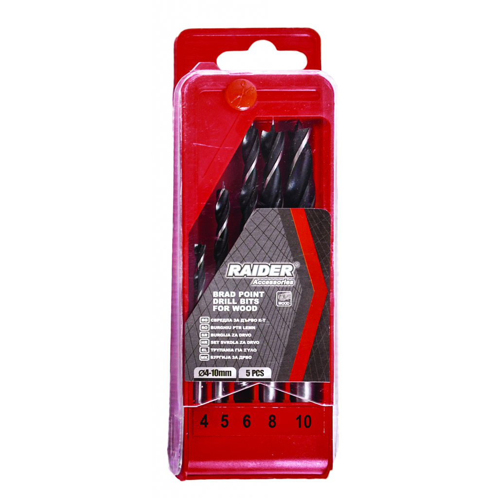 Raider Power Tools Holzbohrer-Set Ø4–10 mm (5-tlg.)