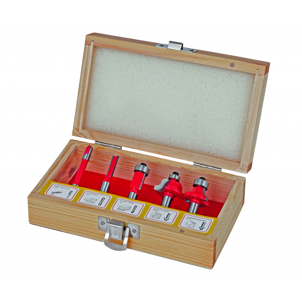 Raider Power Tools Fräser-Set für Oberfräse Ø8 mm Typ C (5-tlg.)
