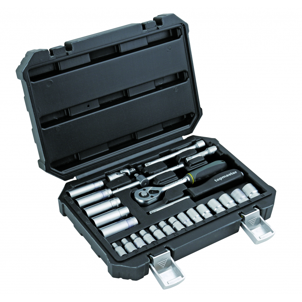 Top Master Pro Steckschlüsselsatz 25-tlg. 1/4" – im Metallkoffer mit Verriegelung