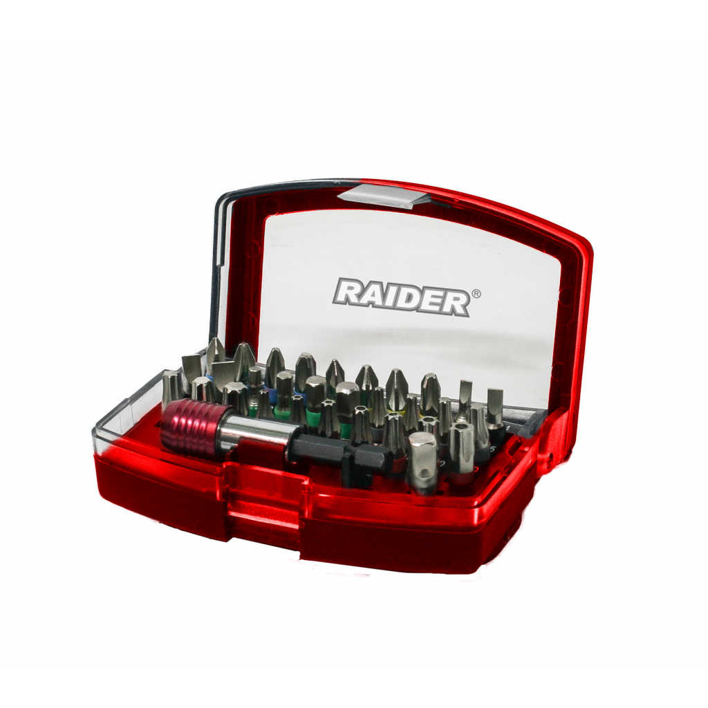 Raider Power Tools Bitsatz mit Schnellwechsel-Magnethalter 1/4" – 32-tlg.
