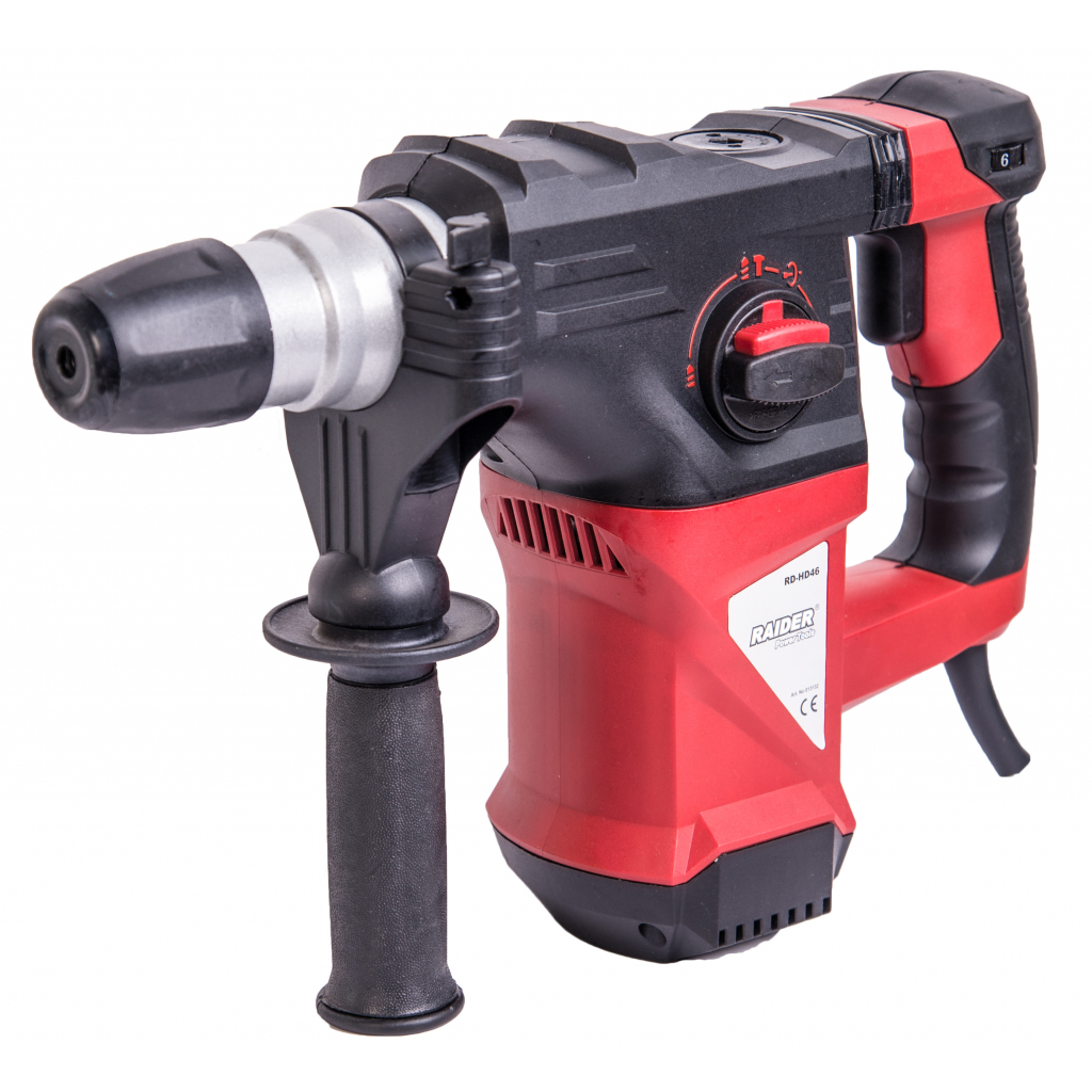 Raider Power Tools Bohrhammer 1500 W – 4,3 J – 32 mm – SDS-Plus – 4 Funktionen – Antivibrationssystem – Koffer – RD-HD46