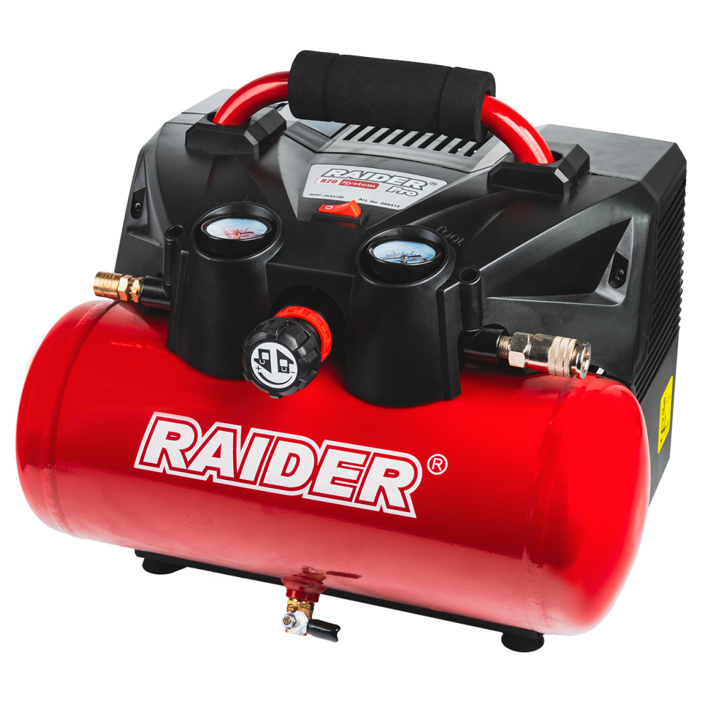 Raider Pro R20 Akku-Kompressor 40V 6L 98L/min 9bar Solo – RDP-J6AC20