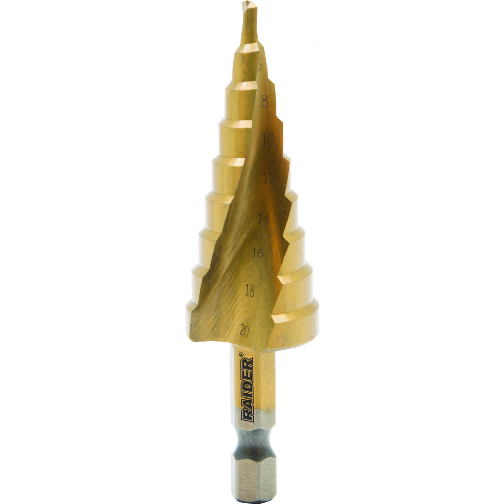 Raider Pro Stufenbohrer für Blech HEX ¼" Ø4–20 mm