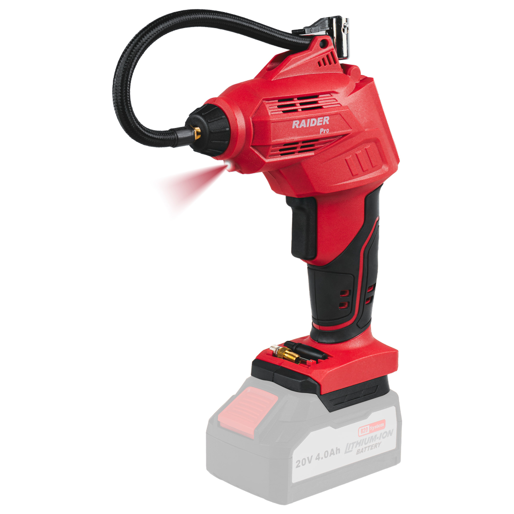 Raider Pro R20 Akku-Minikompressor 7 bar mit LED-Display Solo – RDP-YAC20