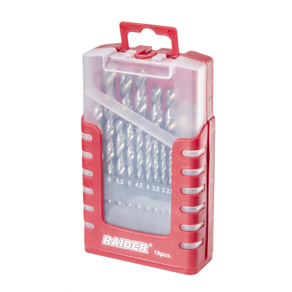 Raider Power Tools Spiralbohrer für Metall 19-tlg. Set Ø1.0–10.0 mm HSS