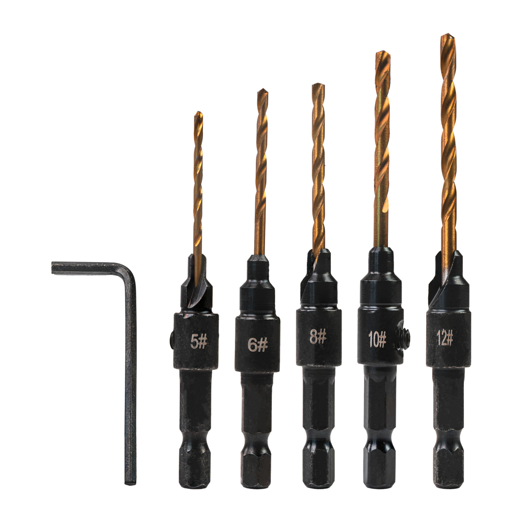 Raider Power Tools Holzbohrer-Set mit Senker HEX ¼" Ø5–12 mm (5-tlg.)