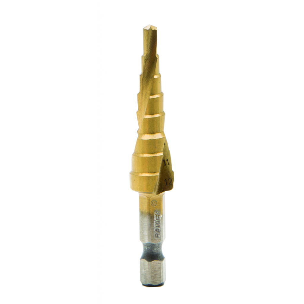 Raider Pro Stufenbohrer für Blech HEX ¼" Ø4–12 mm