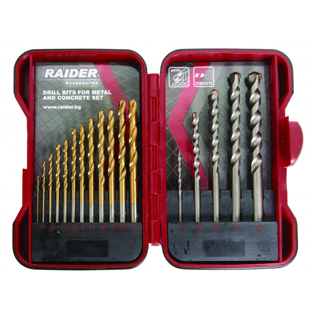 Raider Power Tools Bohrer-Set für Metall und Beton Ø1.5–10 mm (17-tlg.)