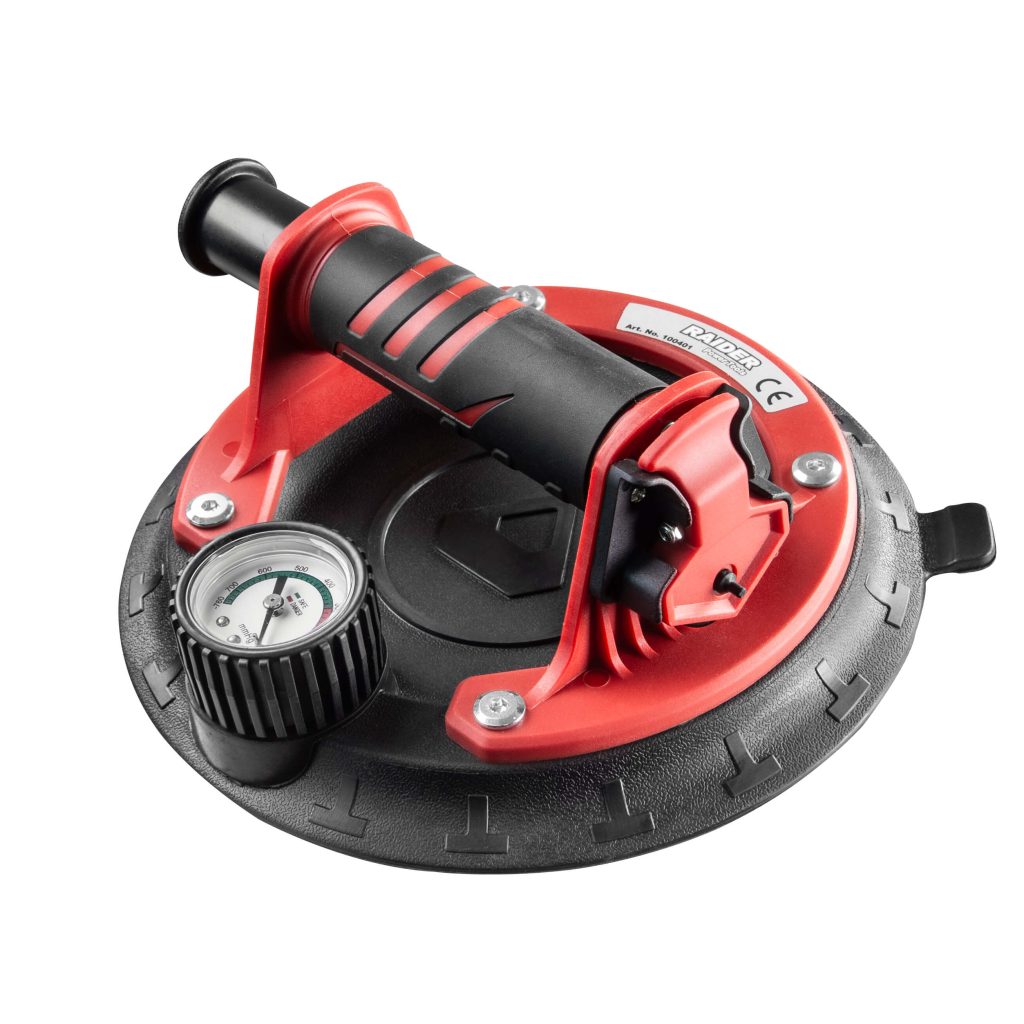Raider Power Tools Vakuumsauger mit Manometer – Ø205 mm, 168 kg Tragkraft
