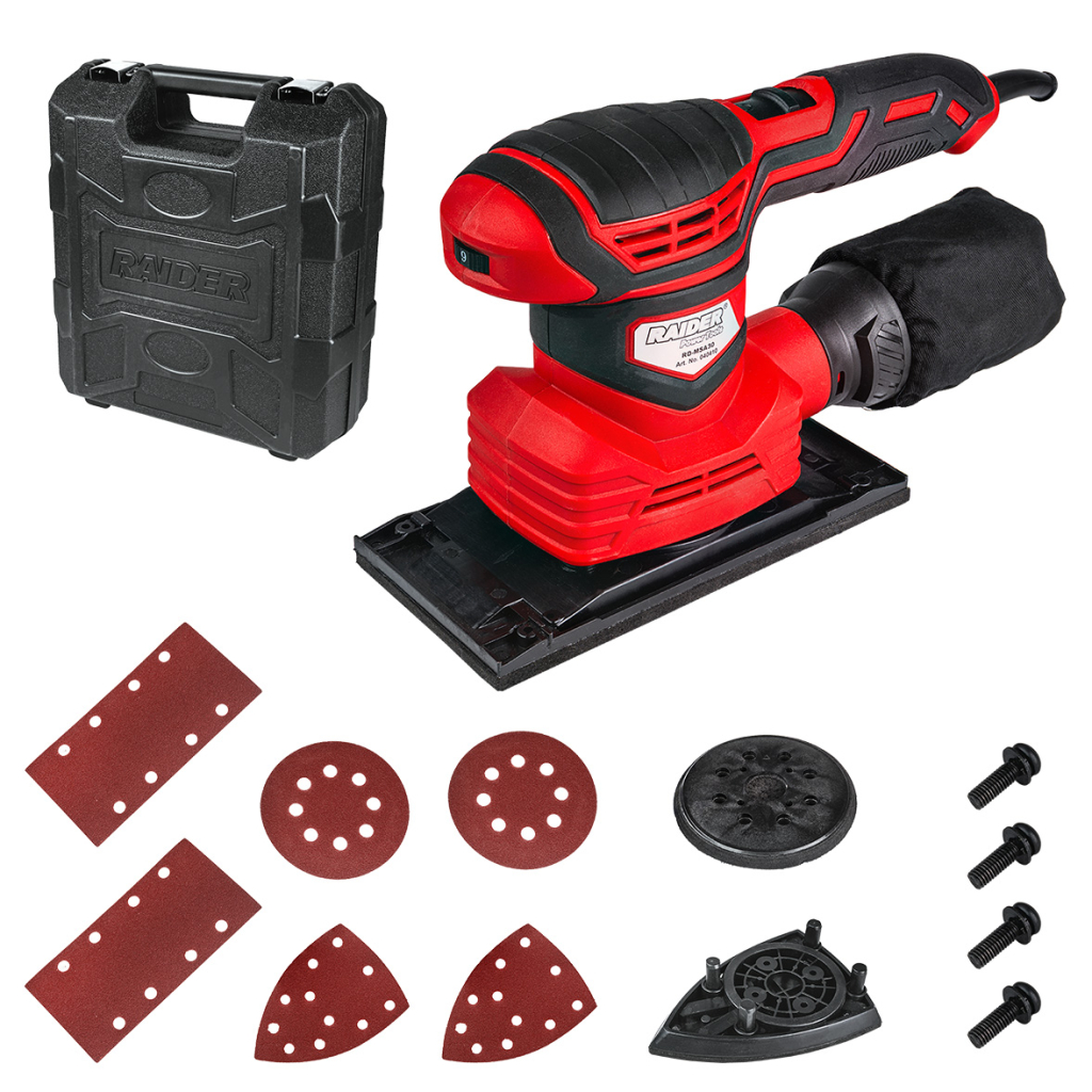 Raider Multi-Schleifer 3-in-1 – 300 W – Ø125 mm / 90×187 mm – Drehzahlregelung – im Koffer – RD-MSA30