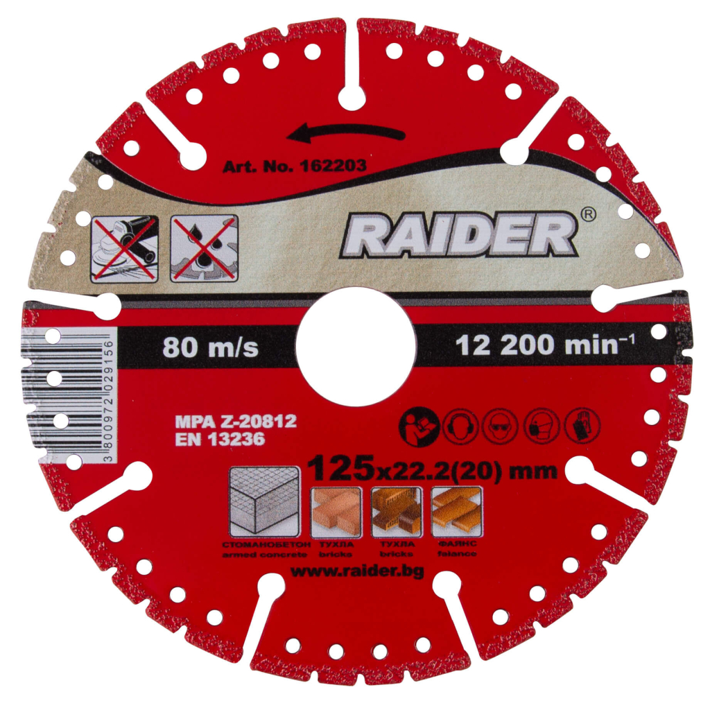 Raider Power Tools Diamant-Trennscheibe 125 × 22,2 mm Universal (RD-DD24)