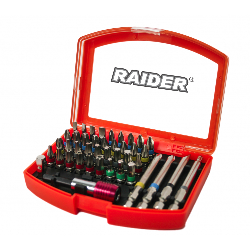 Raider Power Tools Bitsatz mit Schnellwechsel-Magnethalter 1/4" – 42-tlg.