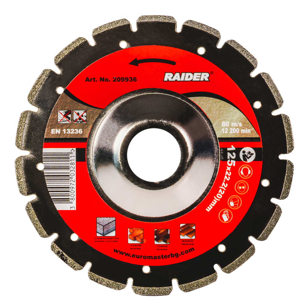 Raider Power Tools Diamant-Schleifscheibe 125 × 22,23 mm Fine