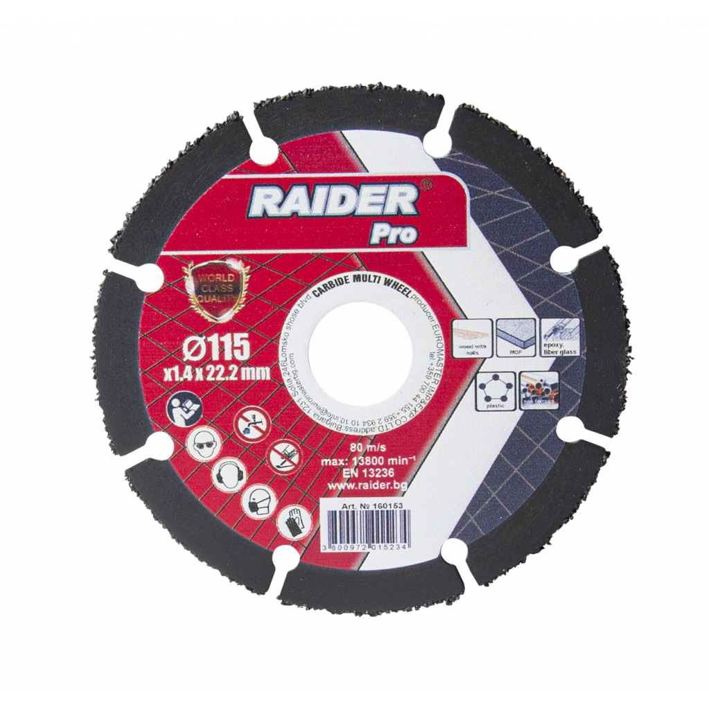 Raider Power Tools Carbide Multi Wheel 115 × 22,2 mm