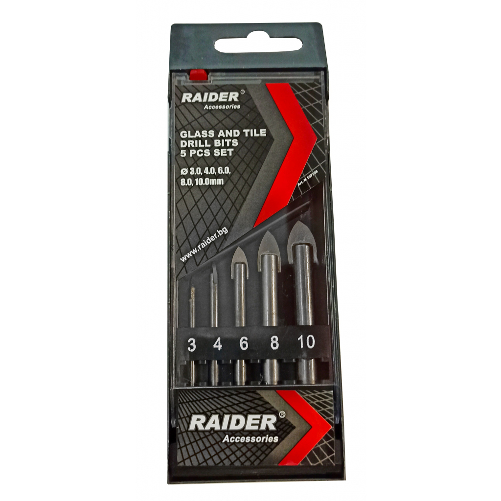Raider Pro Glasbohrer-Set Ø3–10 mm (5-tlg.)